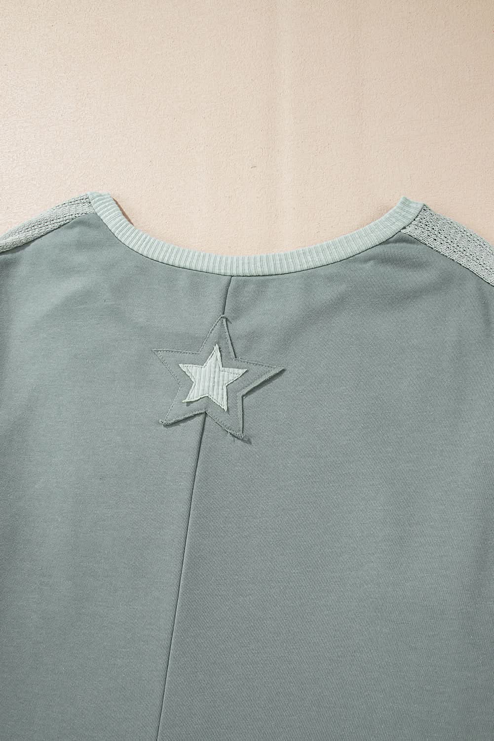 Mist green starry patchwork tee - Love Salve